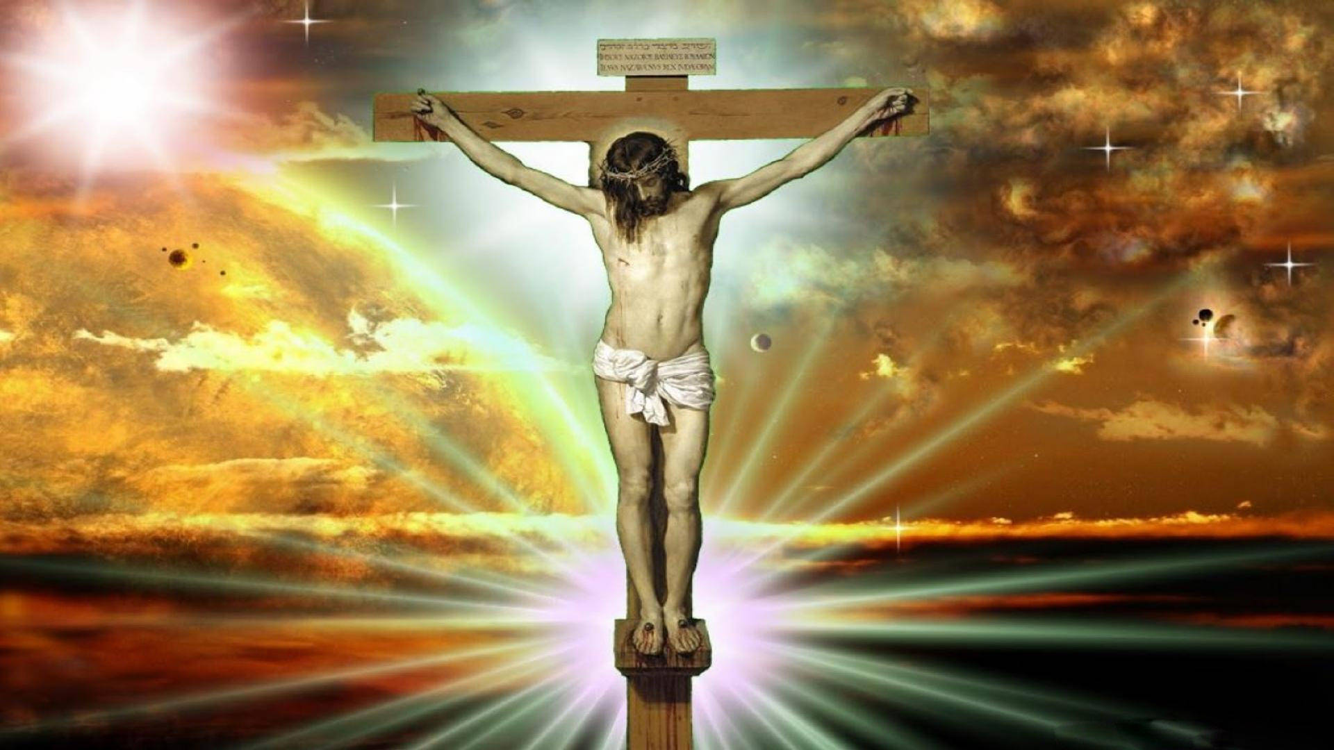 4k Jesus On The Cross Background