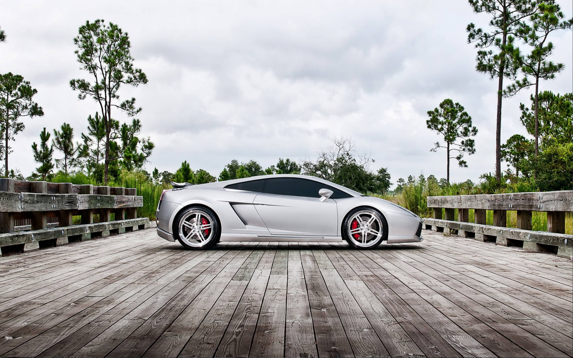 4k Lamborghini Gallardo Silver Background