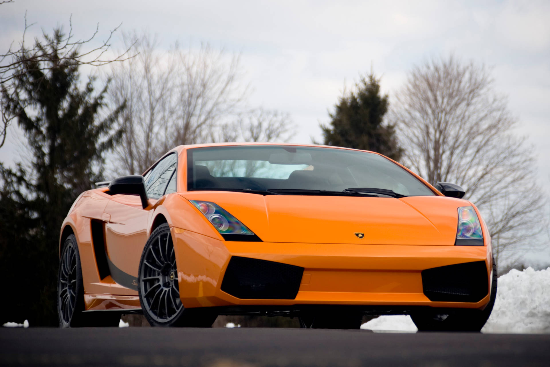4k Lamborghini Gallardo Tangerine Color Background