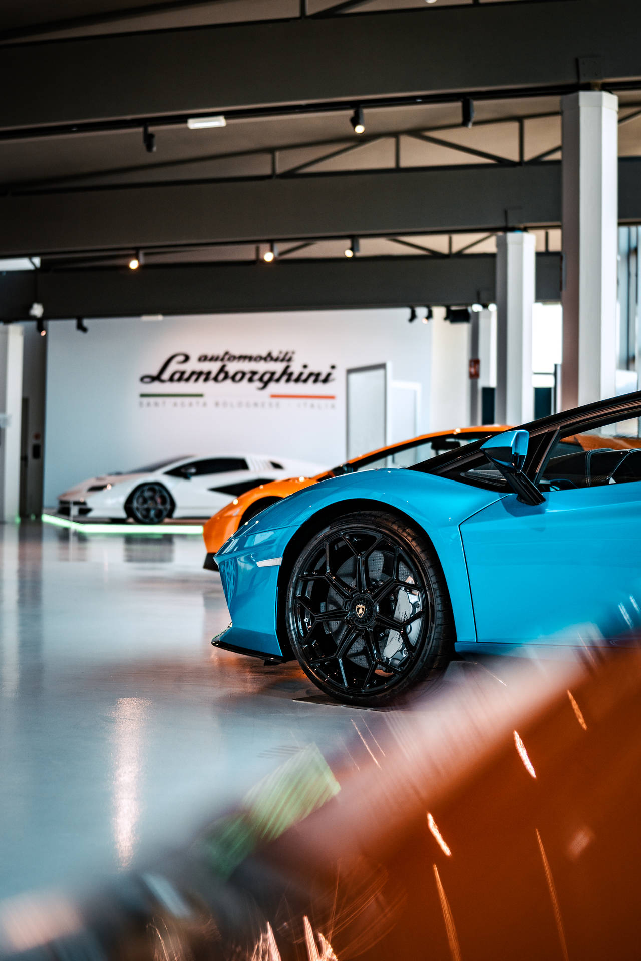 4k Lamborghini Show Room Background