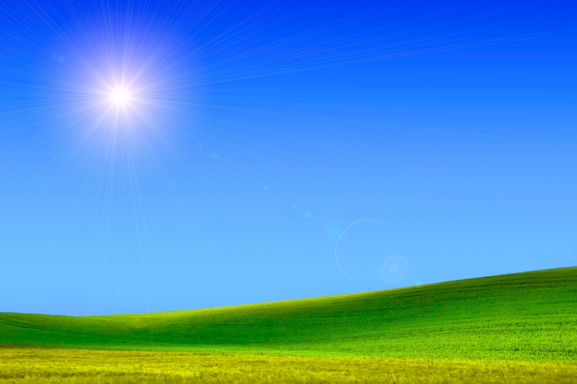 4k Landscape Green Hills Blu Sky Background