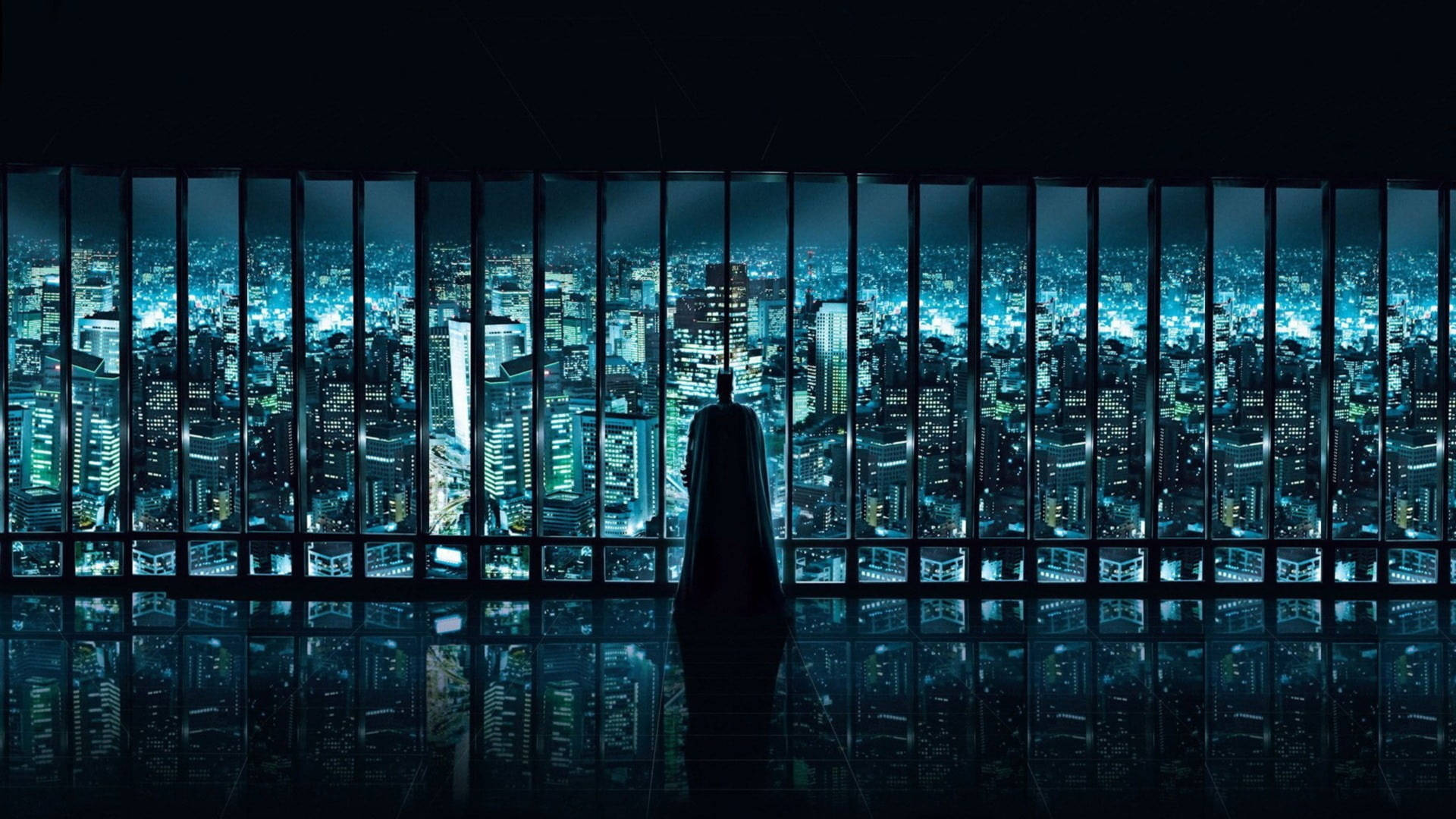 4k Laptop Batman Observing Gotham Background