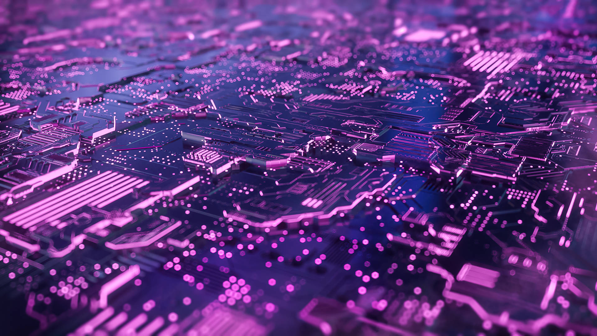4k Laptop Purple Circuits Background