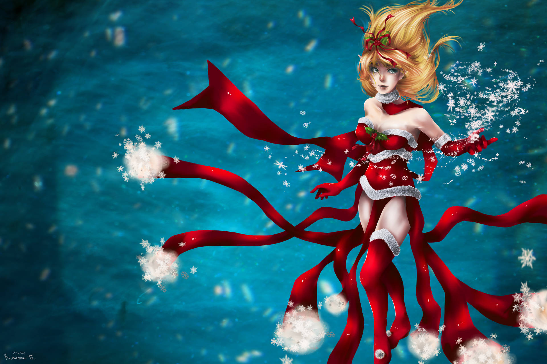 4k League Of Legends Janna Red Background