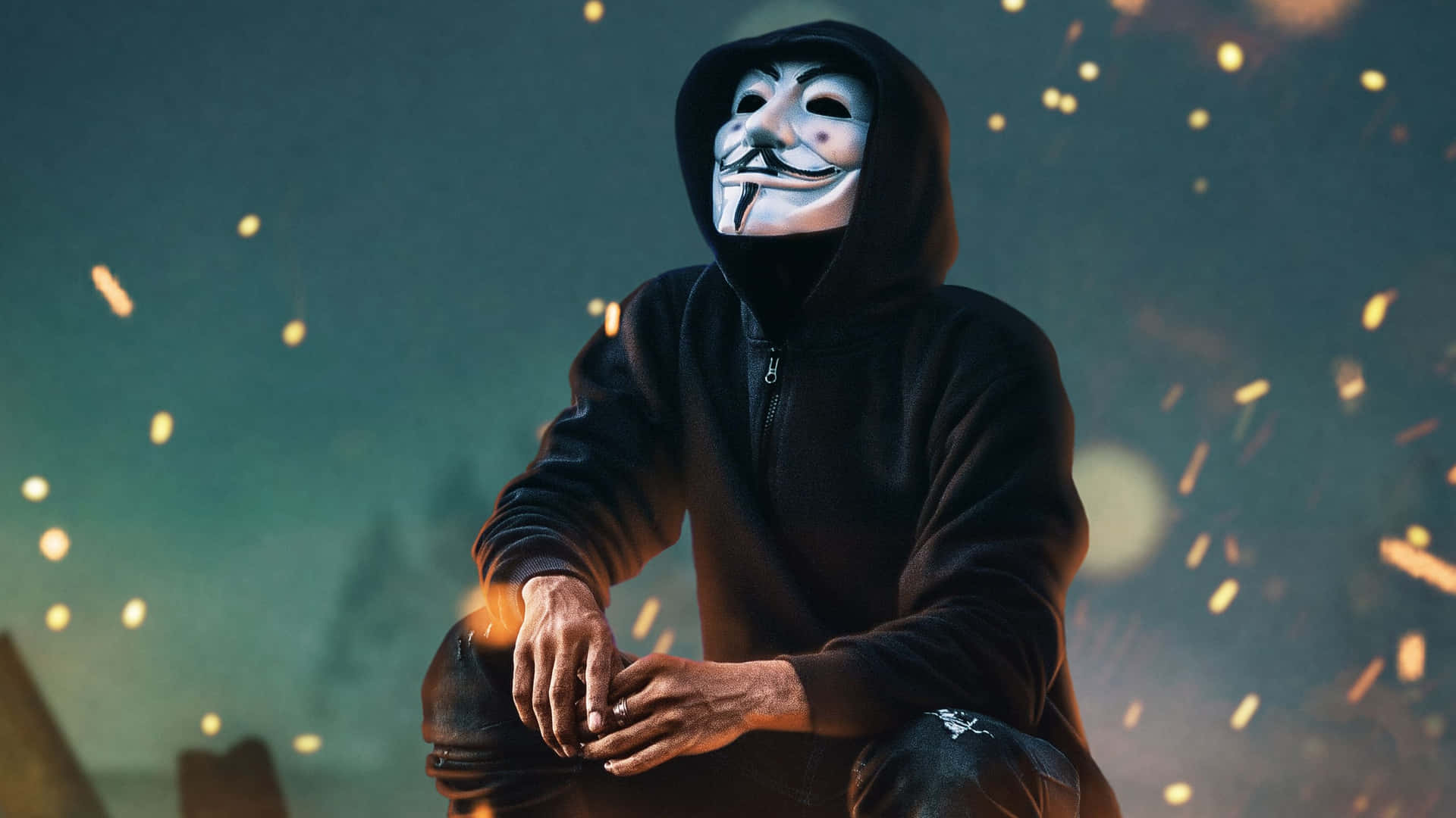 4k Mask Anonymous Joker Man Background
