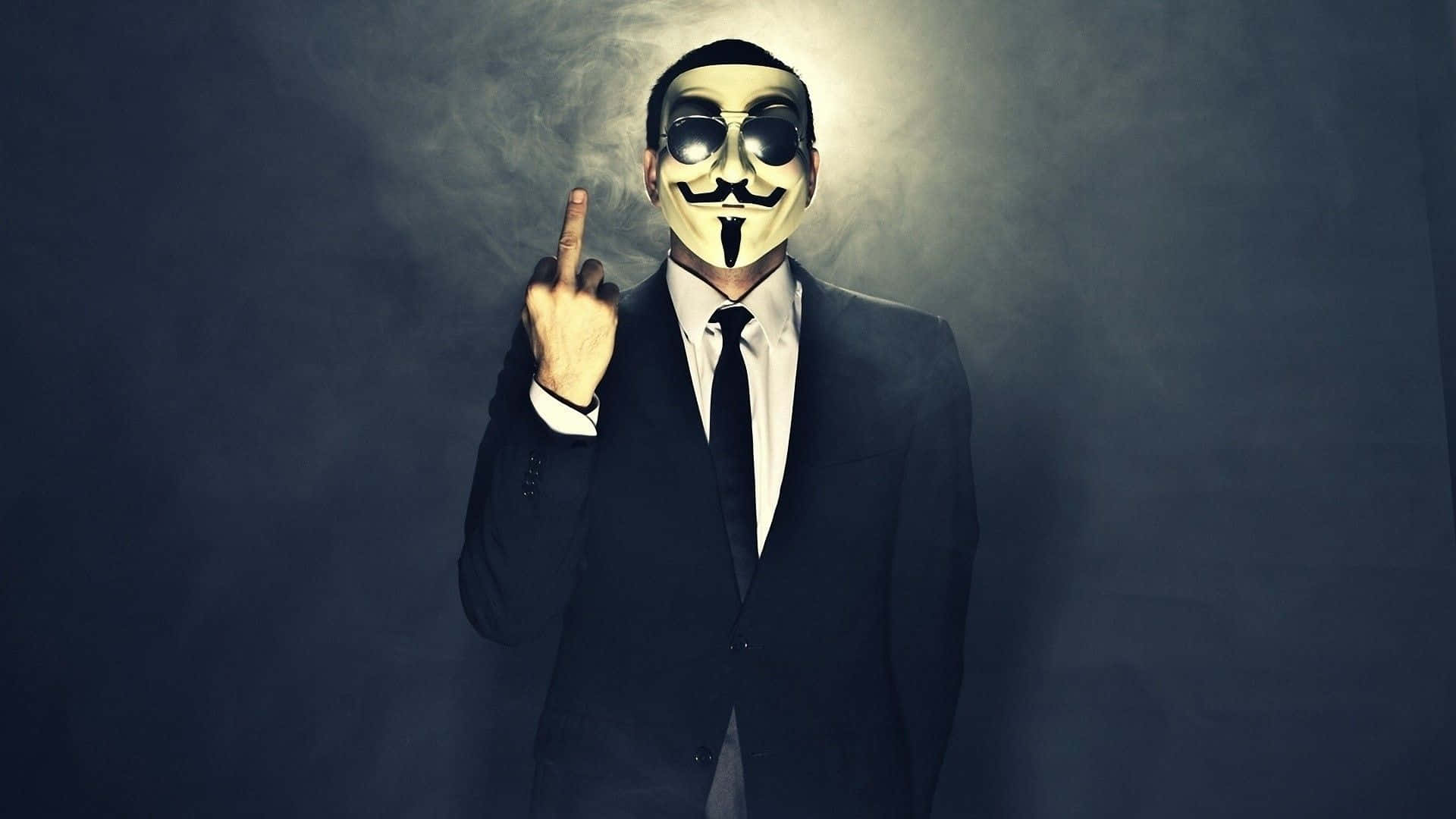 4k Mask Anonymous Man With Dirty Finger Background