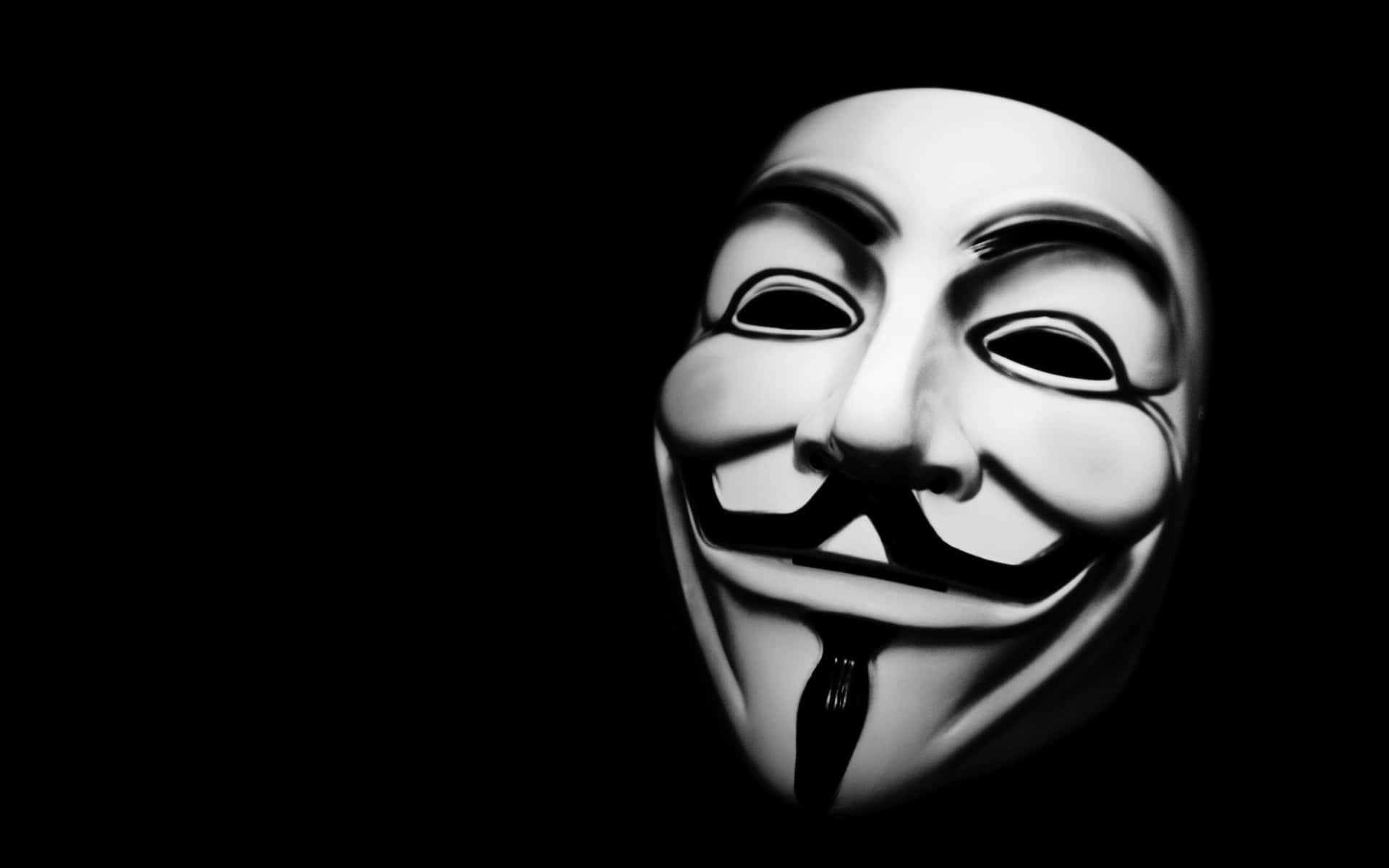 4k Mask Black & White Anonymous Hacker Background