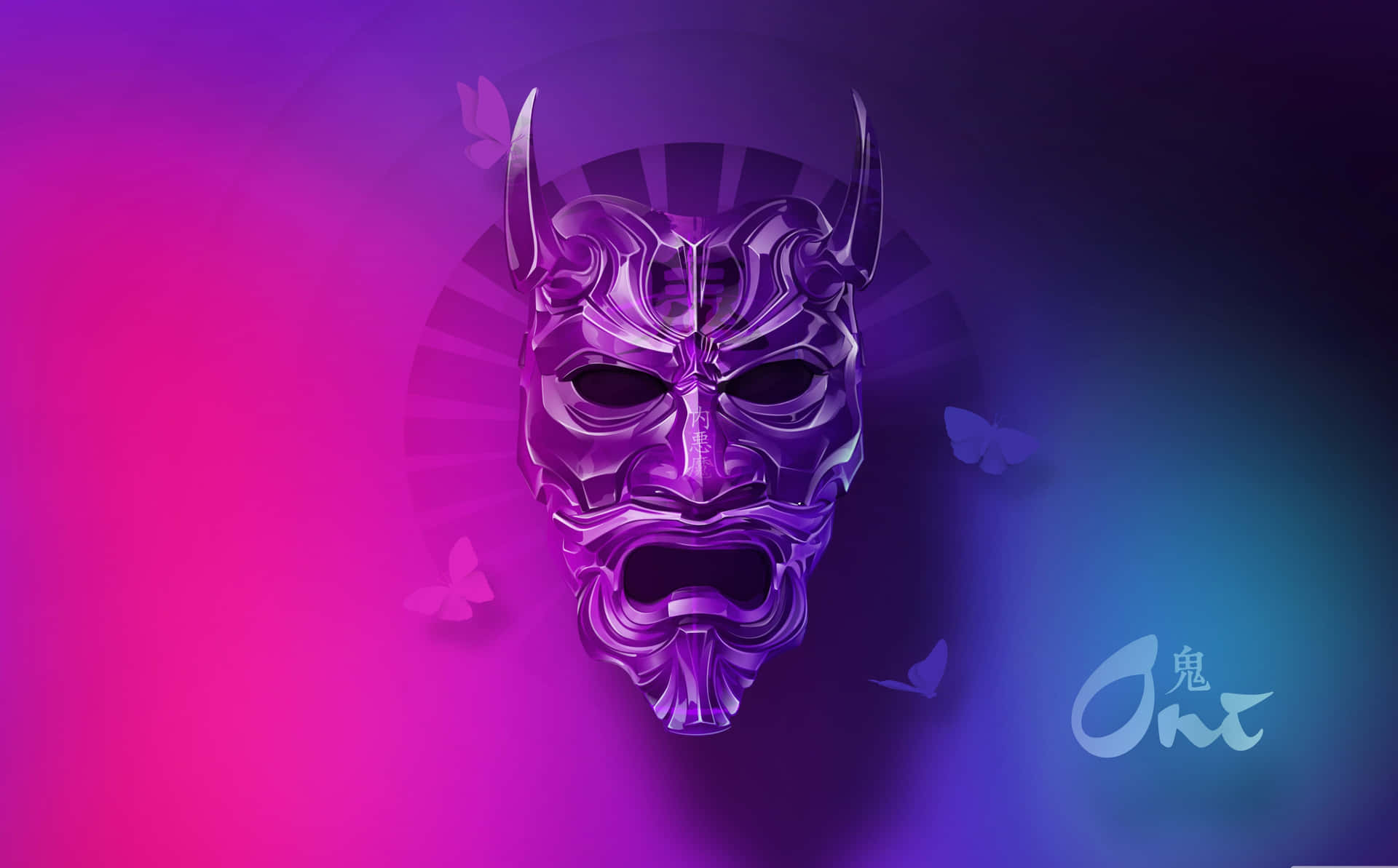 4k Mask Oni Devil Background