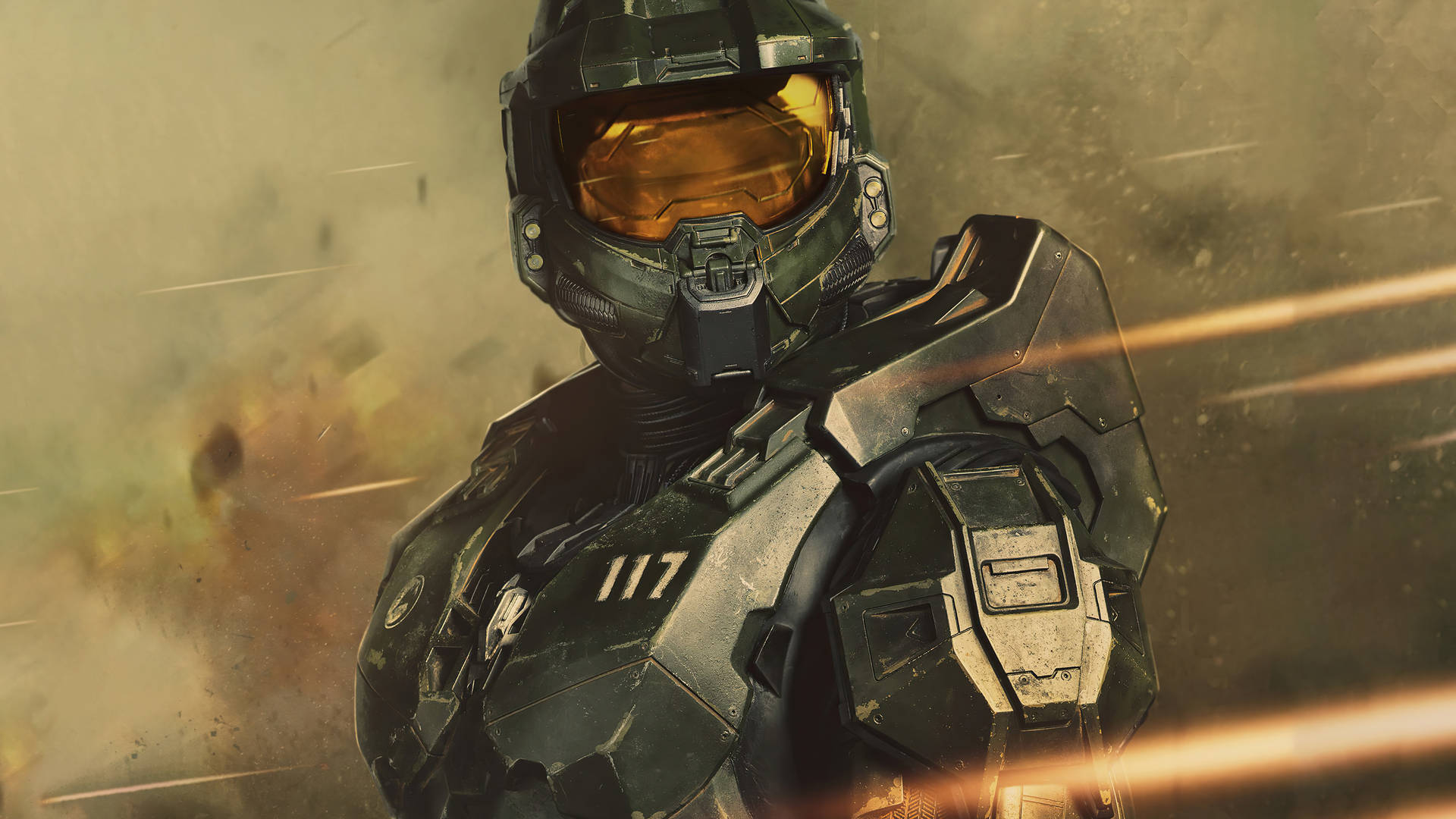 4k Master Chief Fiery Background