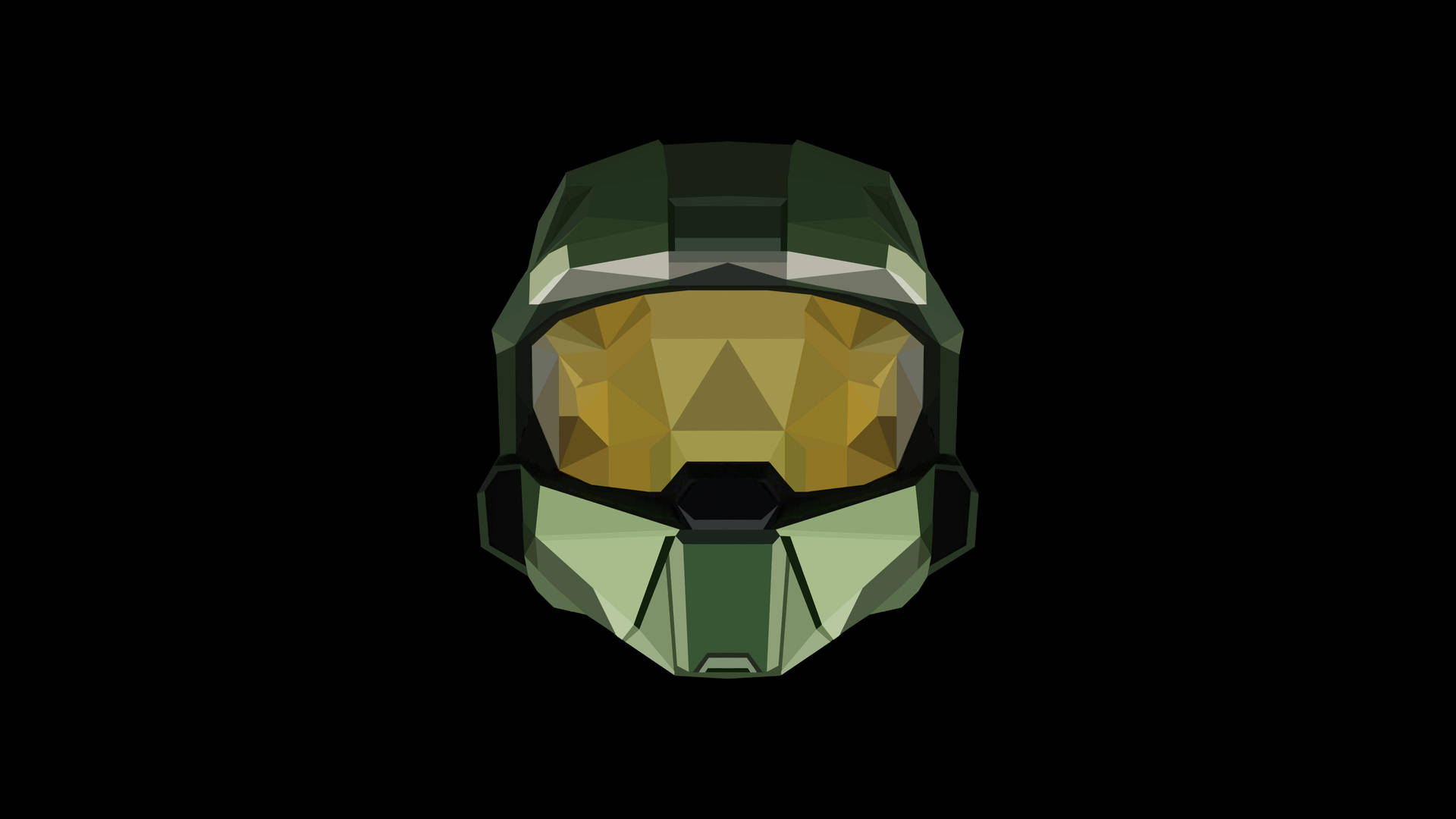 4k Master Chief Helmet Art Black Background Background