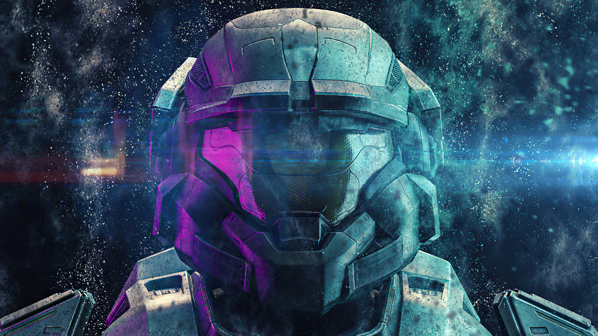 4k Master Chief In Galaxy Close-up Background