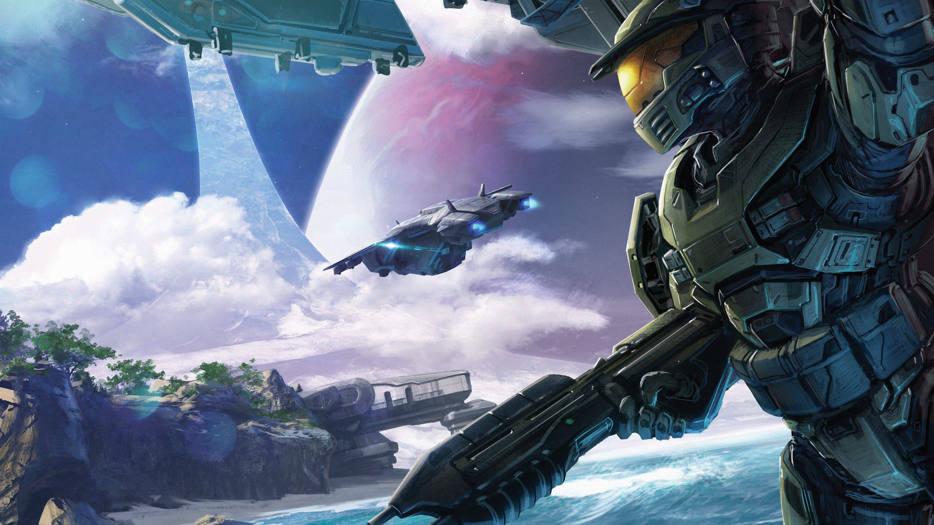 4k Master Chief Looking At Aircraft