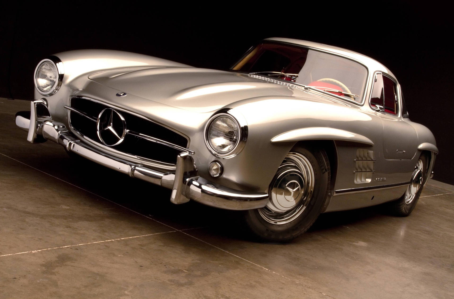 4k Mercedes 1954 Gray Background