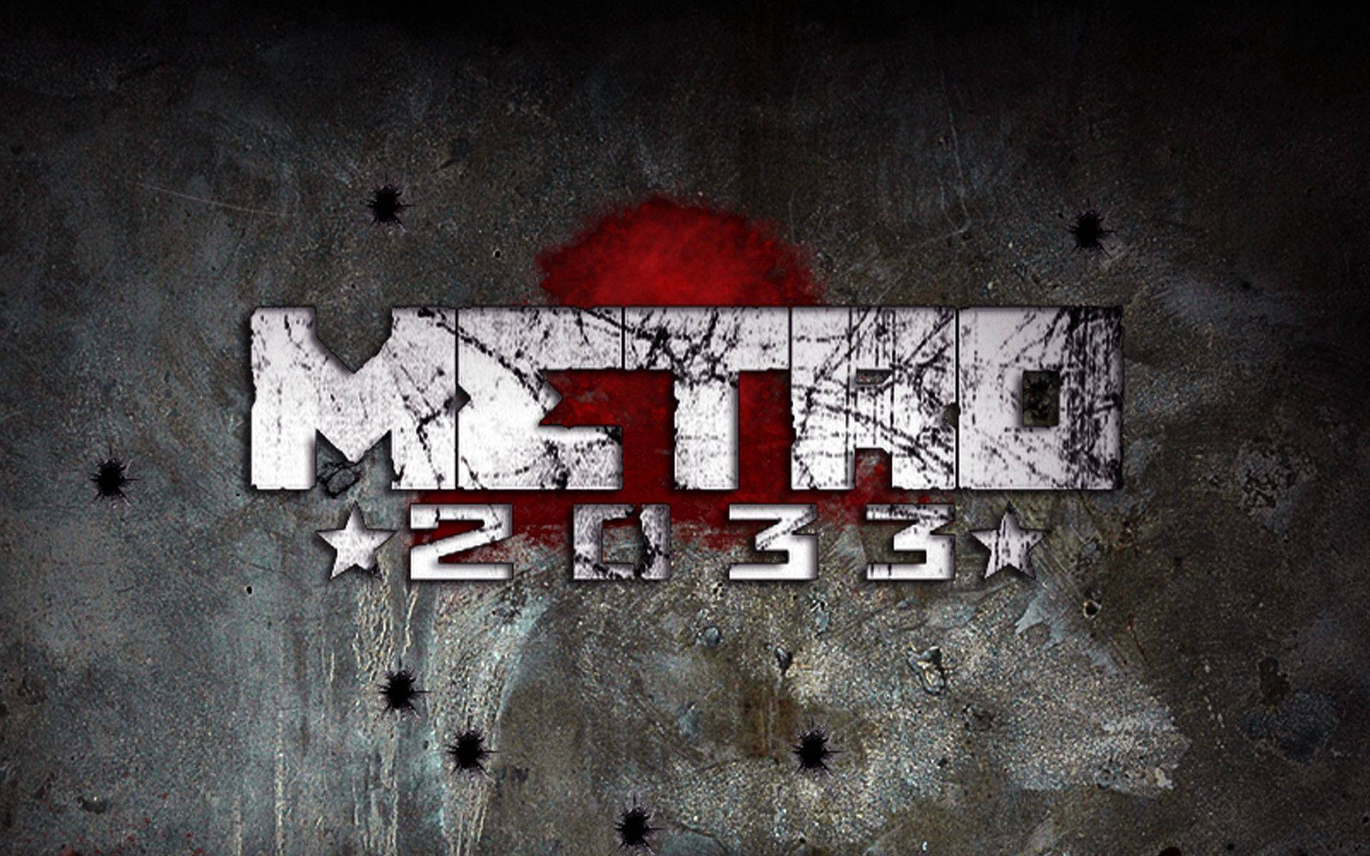 4k Metro 2033 Logo On Steel Wall Background