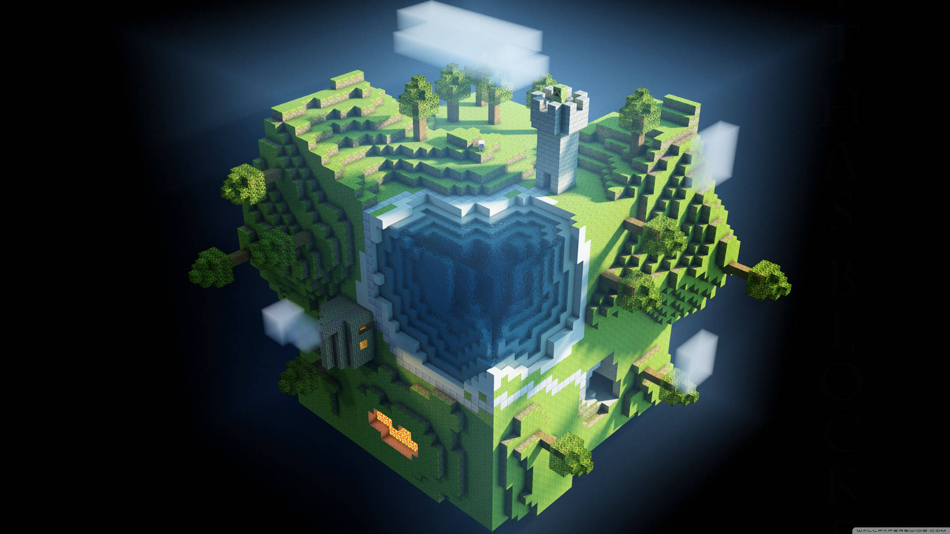 4k Minecraft Brick Planet Background