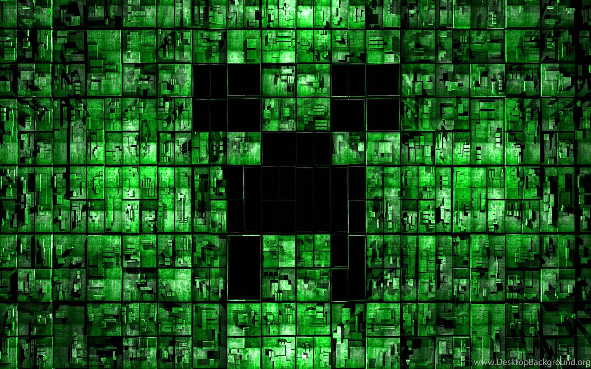 4k Minecraft Green Creeper Background