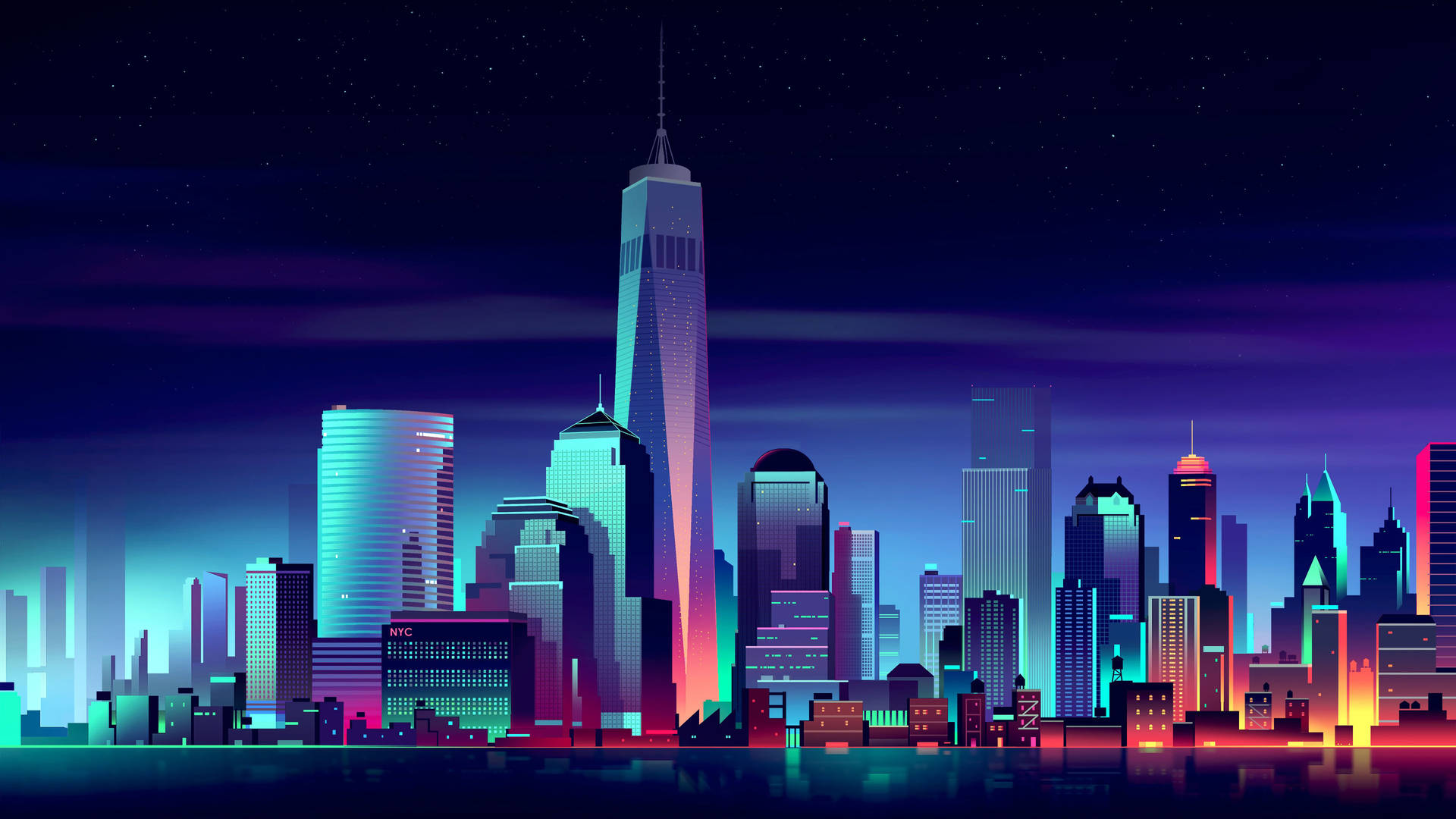 4k Minimalist New York City Background