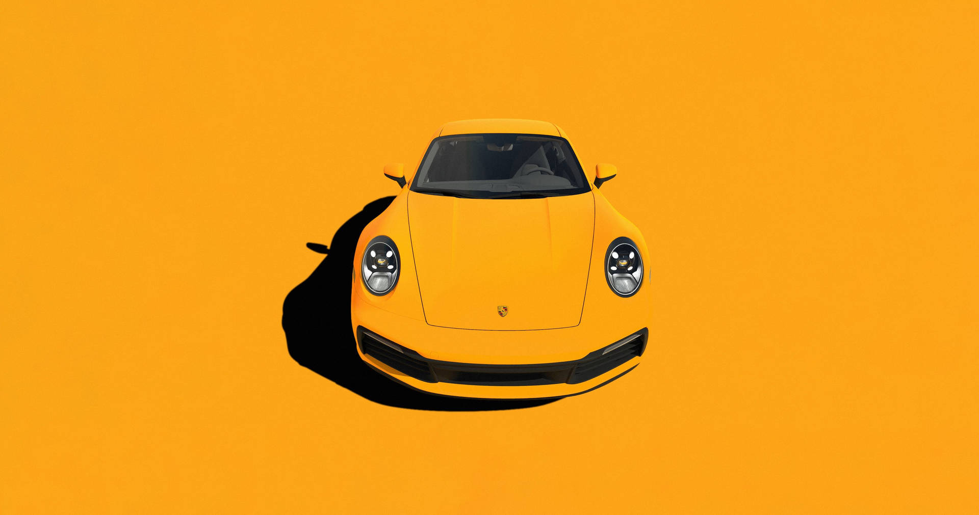 4k Minimalist Yellow Car Background