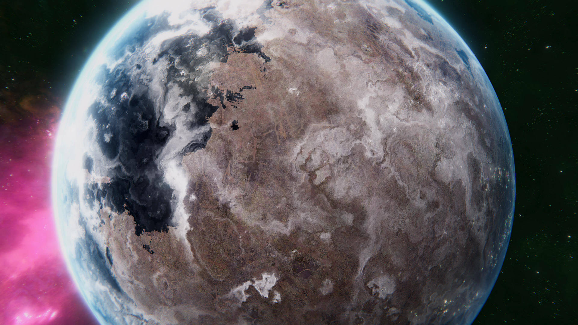 4k Moving Planet Up-close