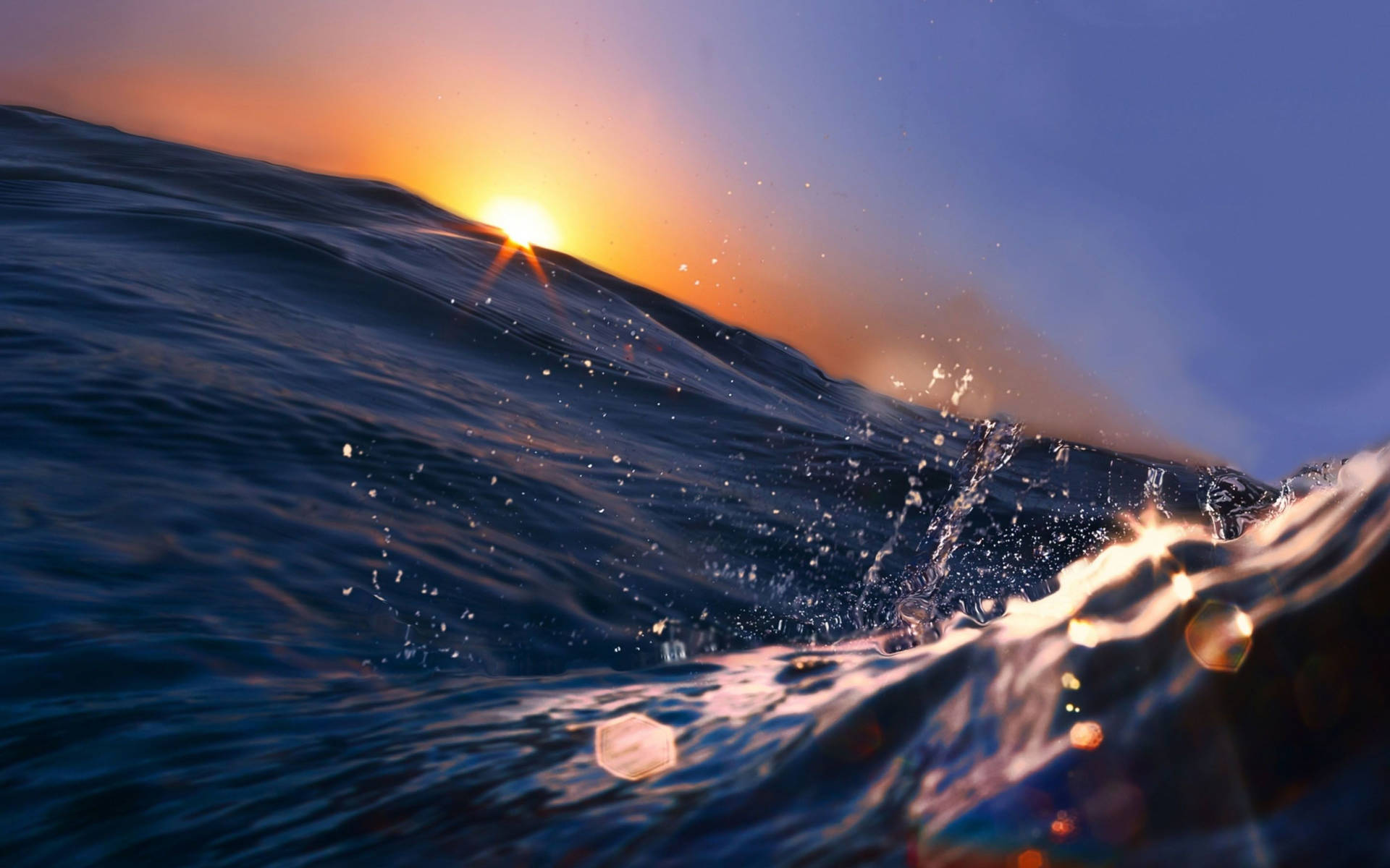 4k Moving Wave And The Horizon Background