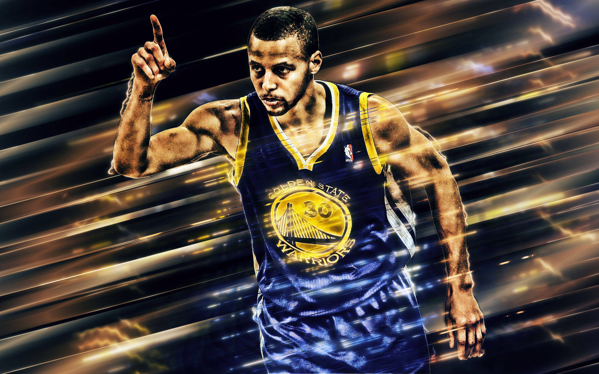 4k Nba Stylised Steph Curry Poster Background