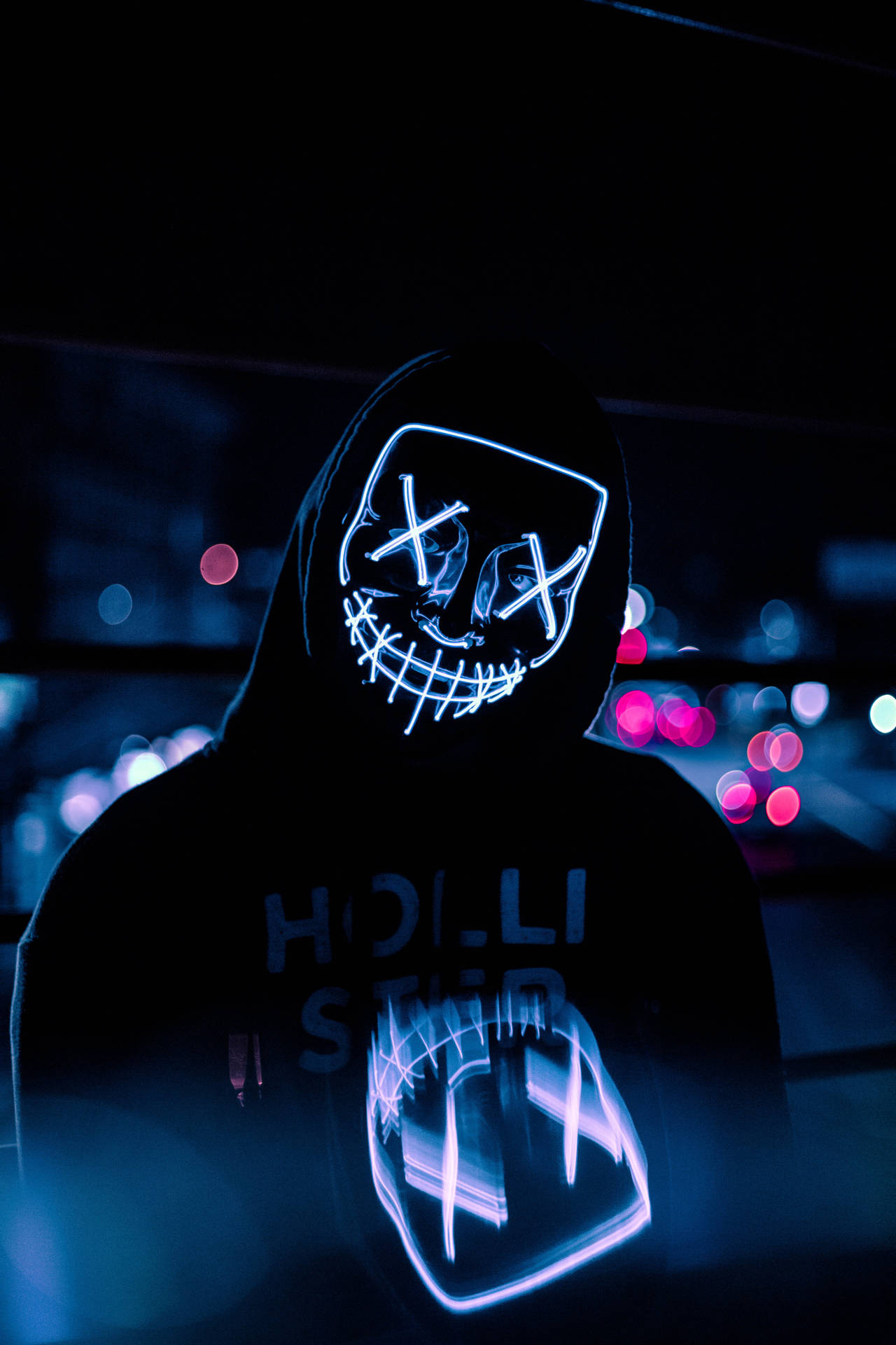 4k Neon Face Background