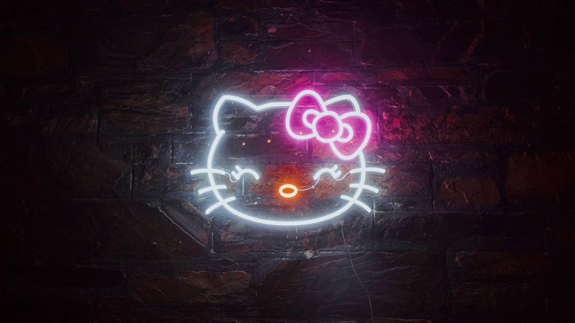 4k Neon Hello Kitty Background