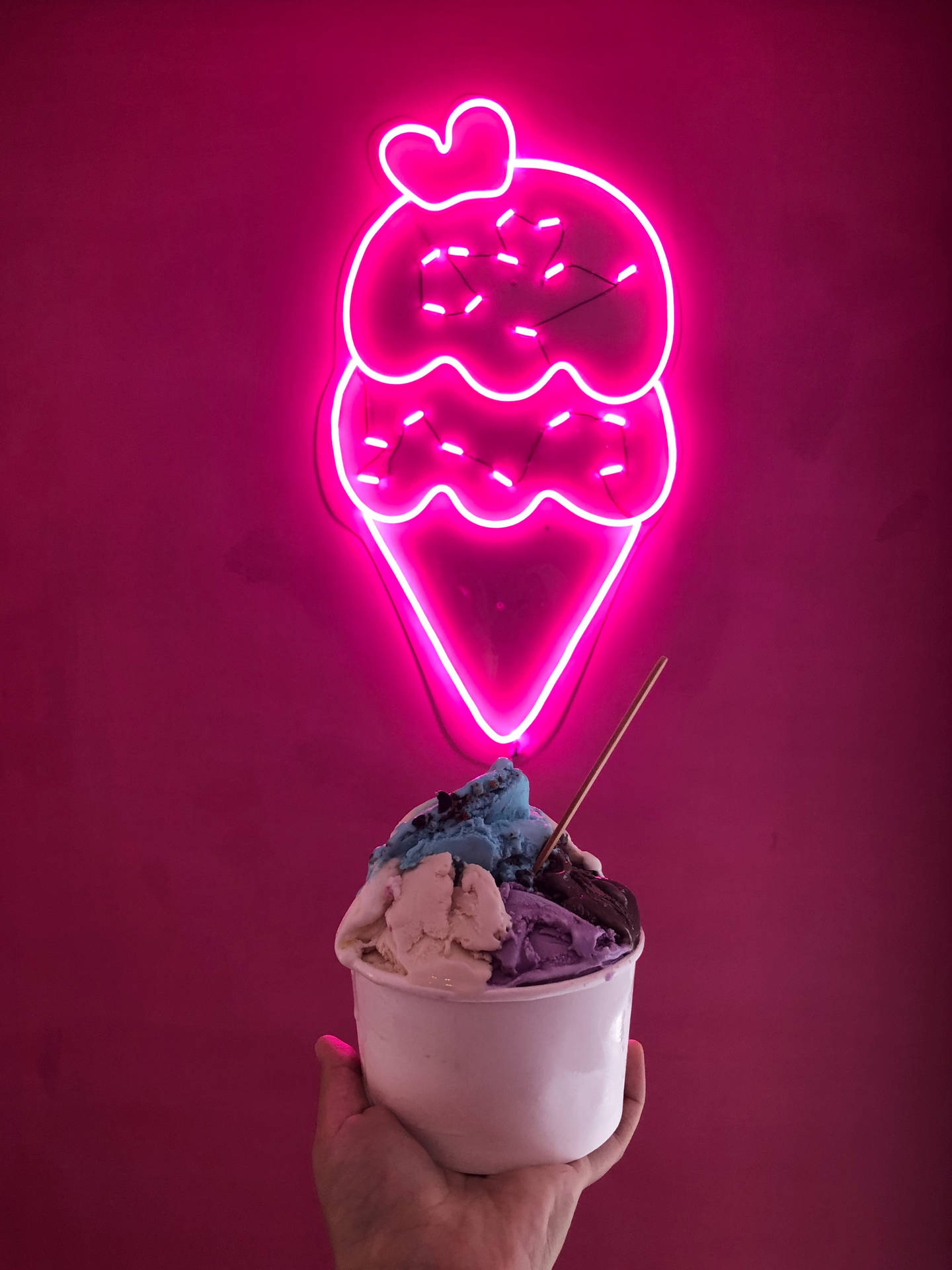 4k Neon Ice Cream Background