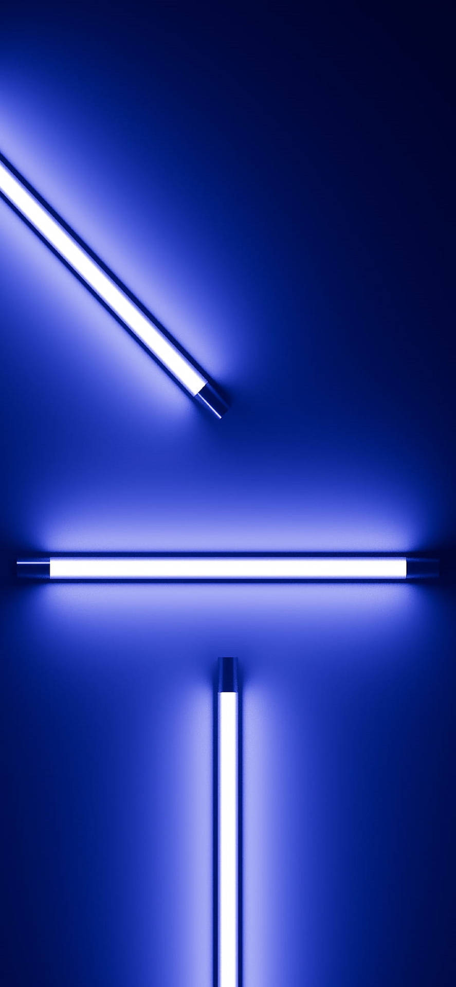 4k Neon Iphone Blue Lights In Wall Background
