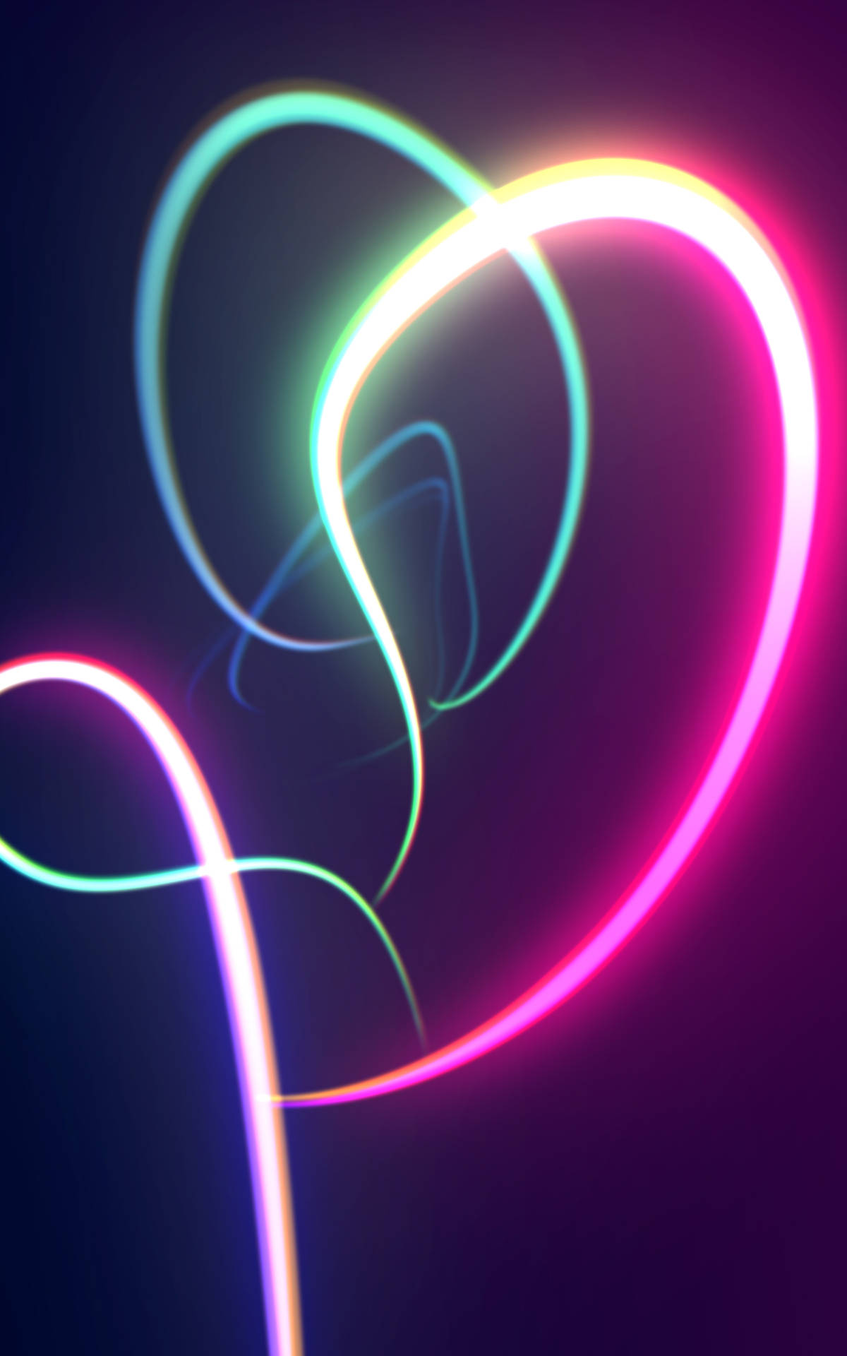 4k Neon Swirling Lines Background