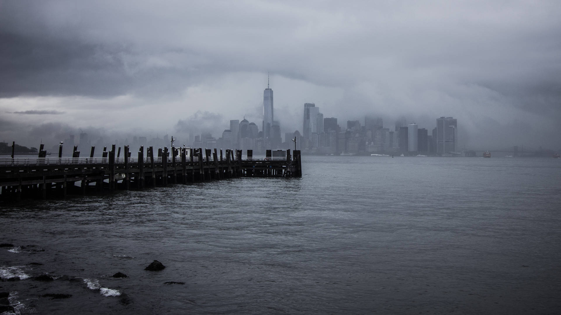 4k New York City Fog Background