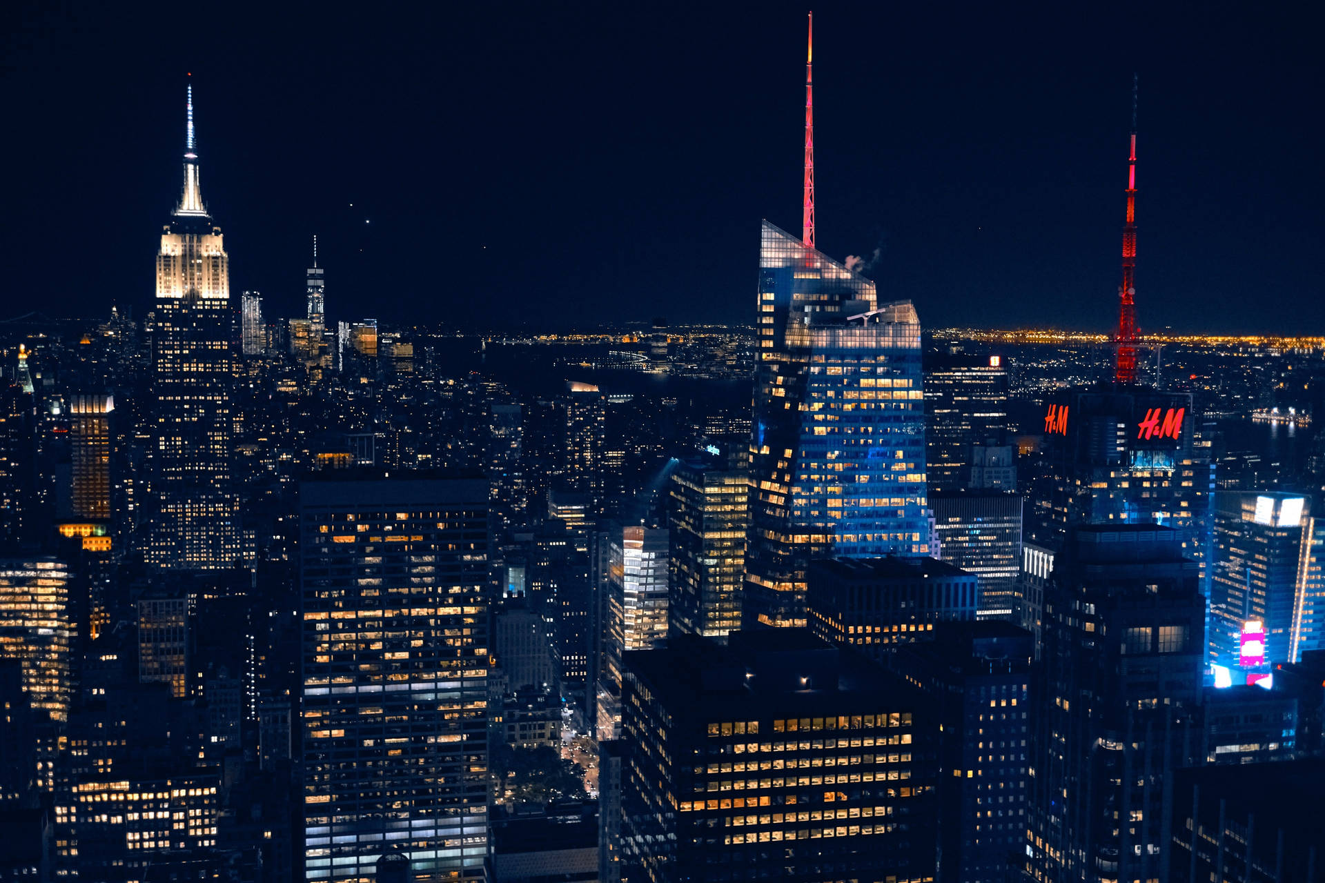 4k New York City Night View Background