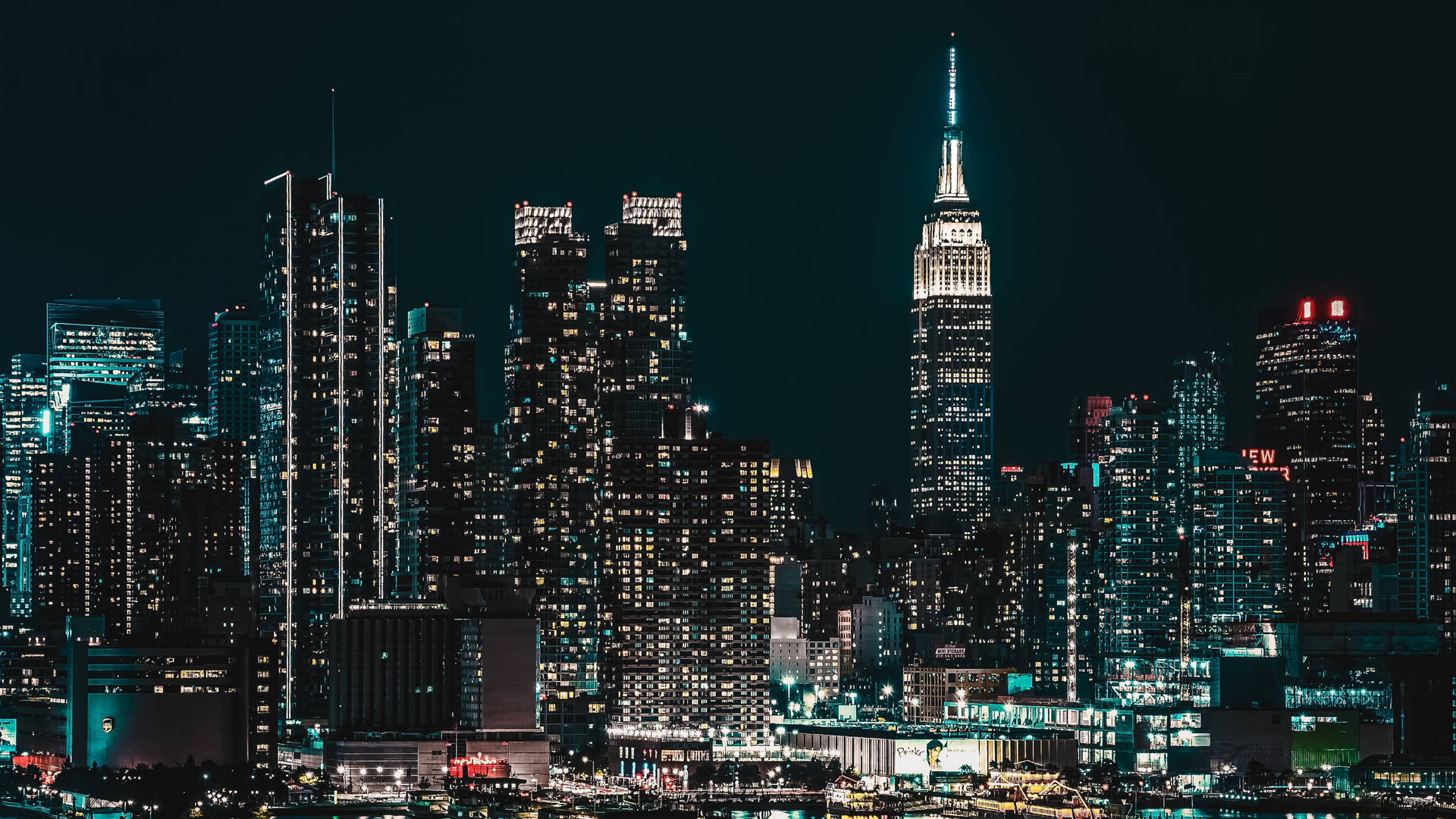 4k New York City Nightscape Background