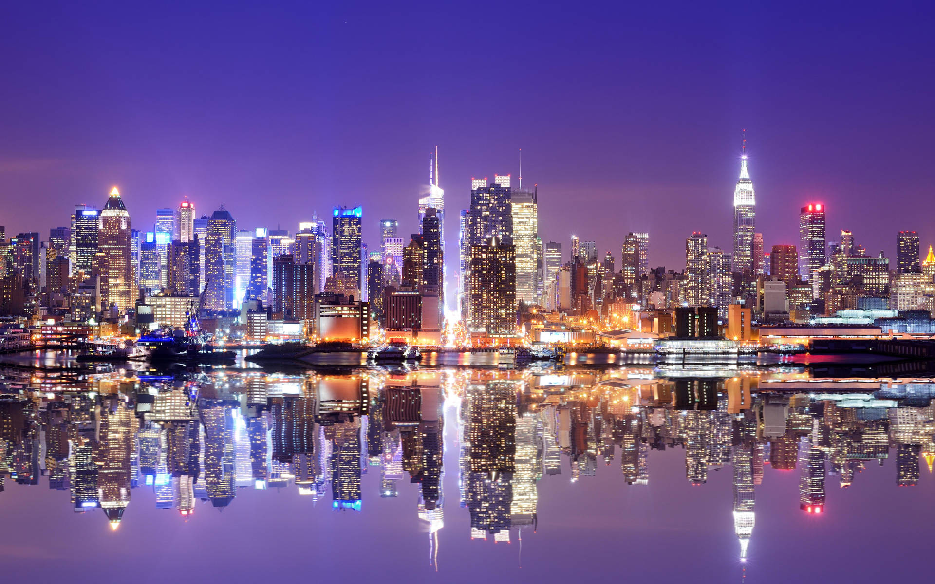 4k New York City Reflection Background