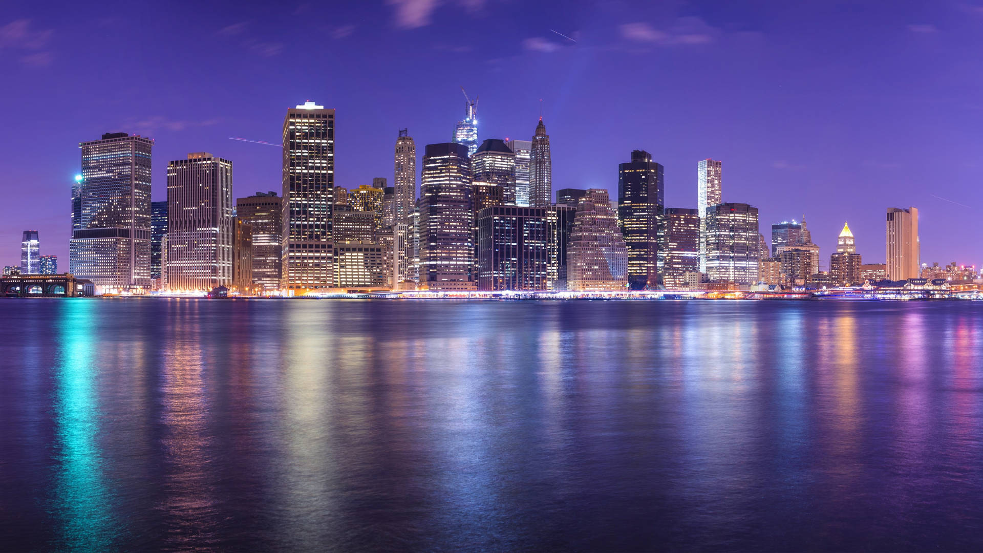 4k New York City Under Blue Sky Background