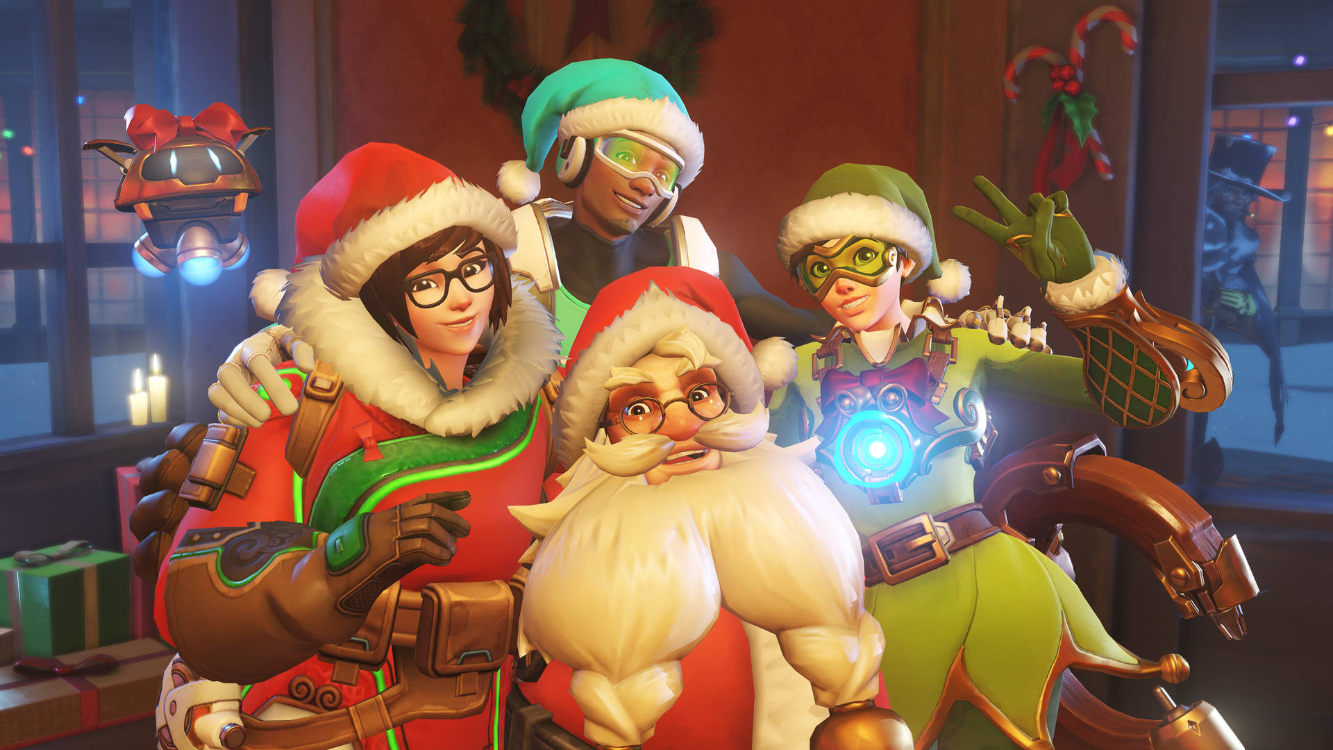 4k Overwatch Christmas Poster Background