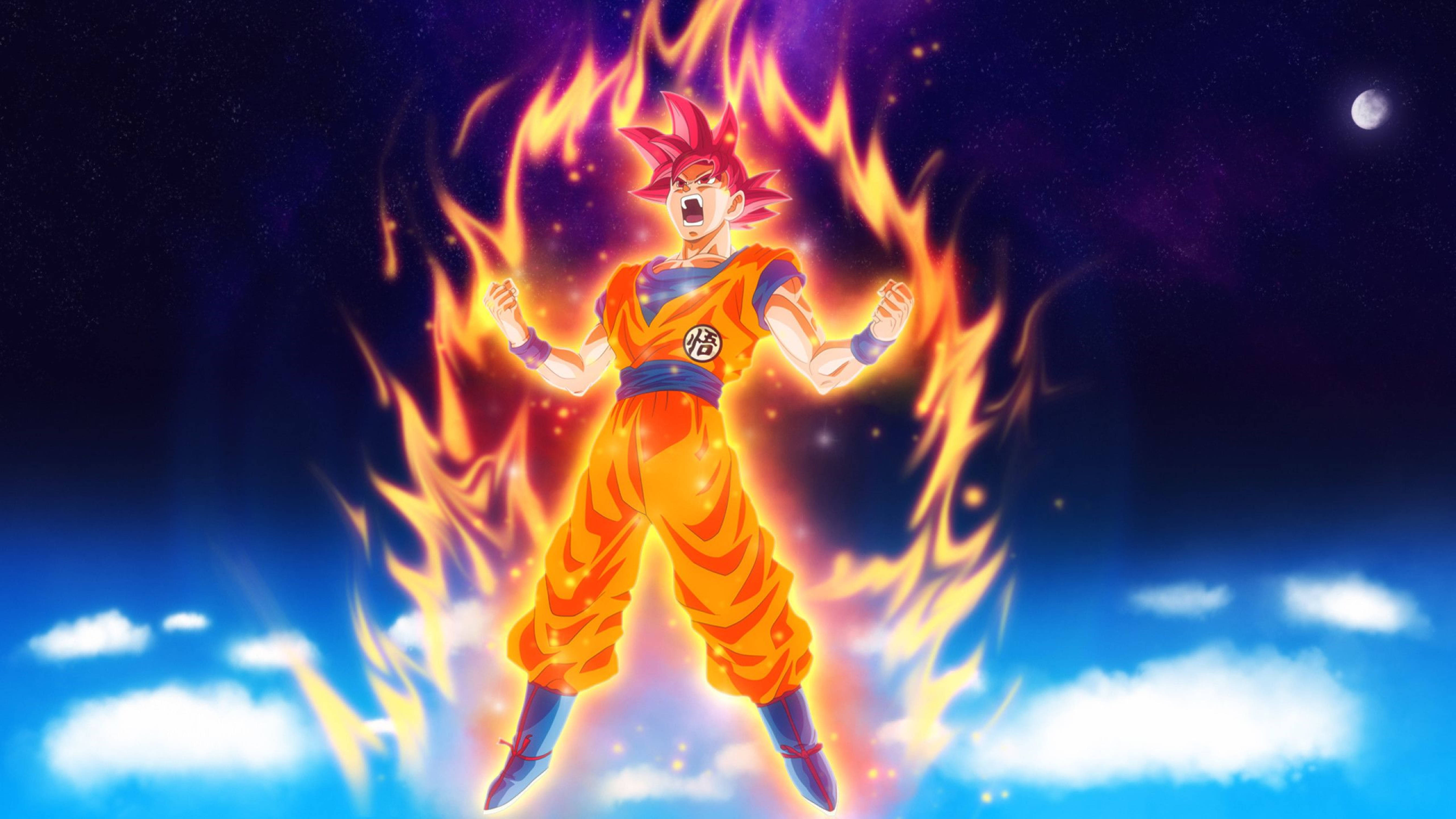 4k Pfp Goku Kaioken Background