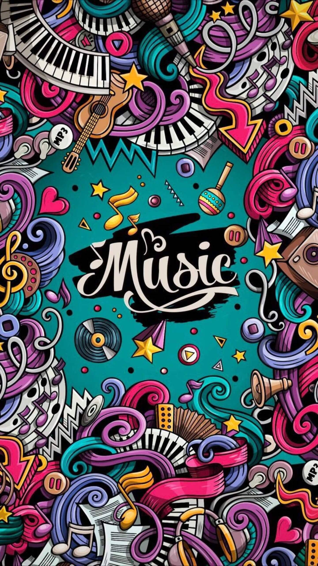 4k Phone Background Music Doodles