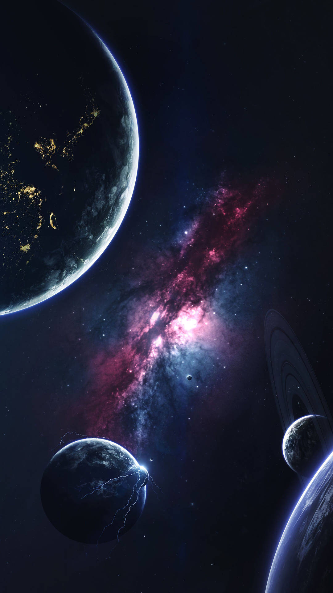 4k Phone Background Planets In Galaxy Background