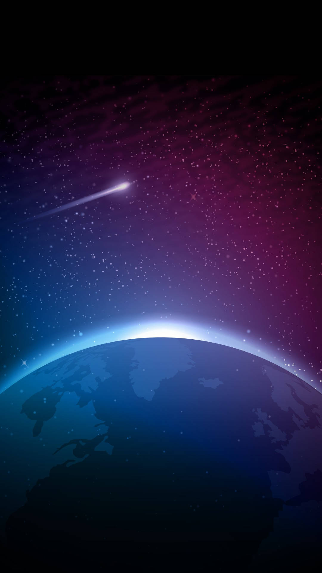 4k Phone Background Shooting Star Over Earth Background