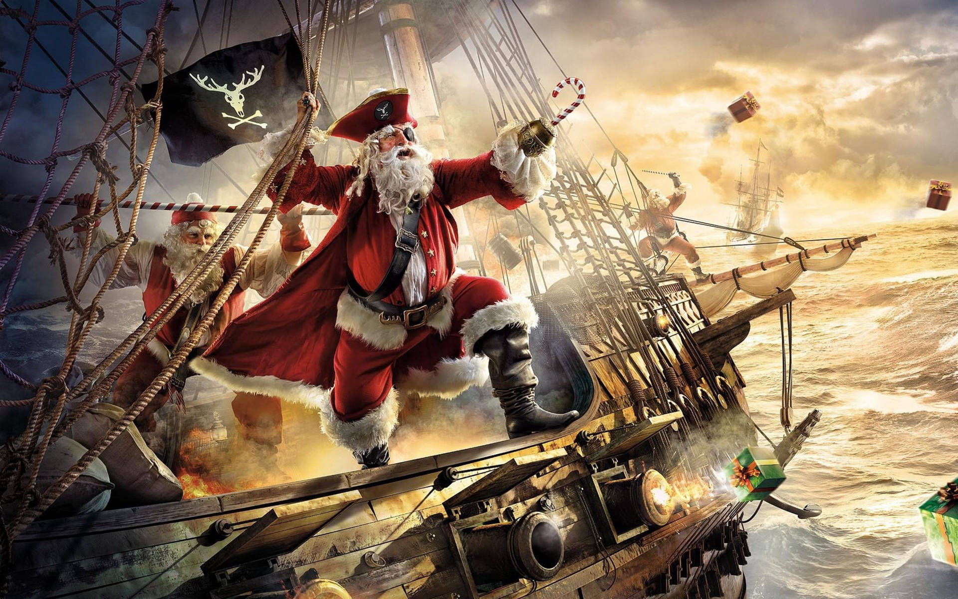 4k Pirate Captain Santa Claus