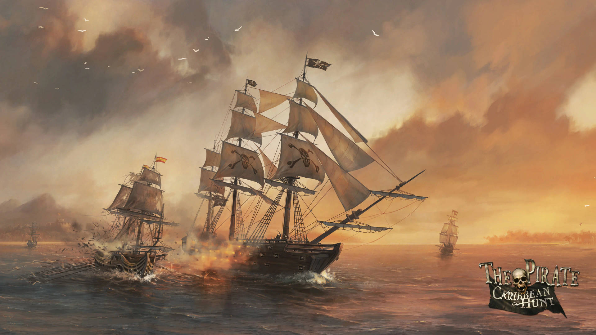 4k Pirate Caribbean Hunt Background