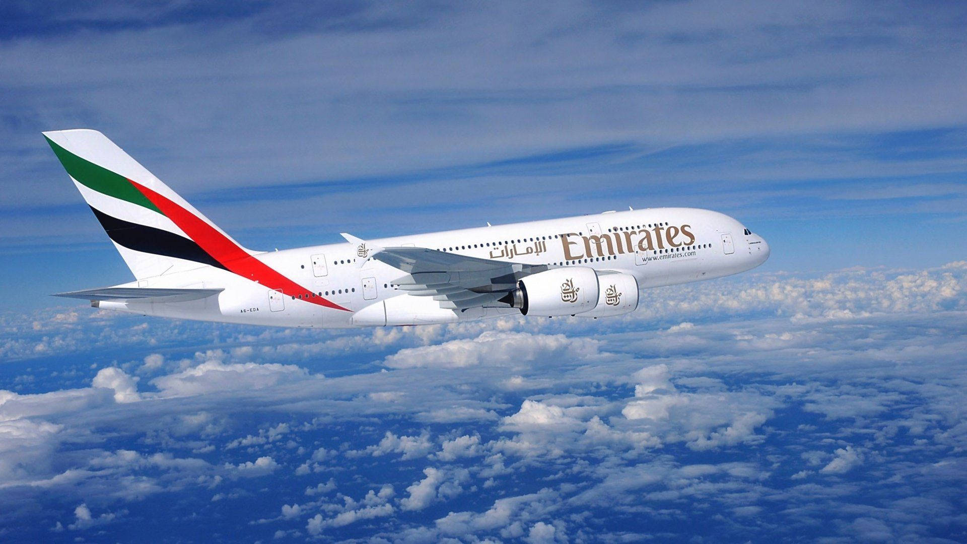 4k Plane Emirates Airbus A380 Background