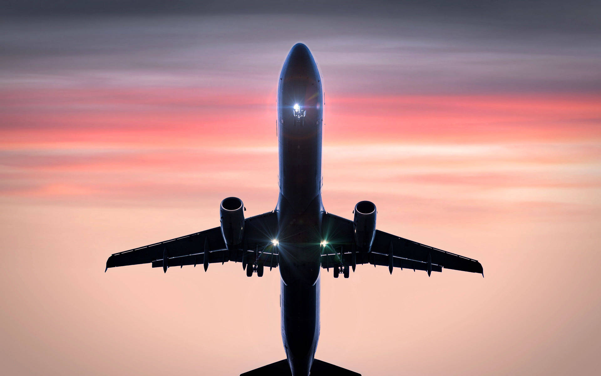 4k Plane Silhouette Background