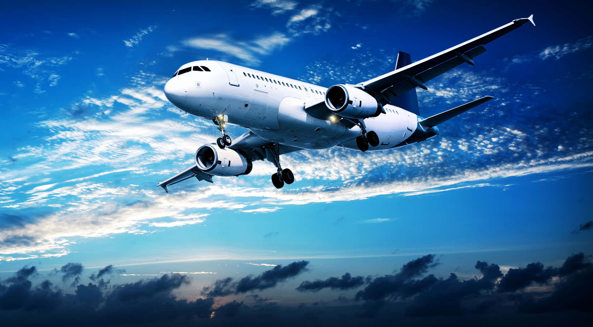 4k Planes Blue Sky Clouds Background