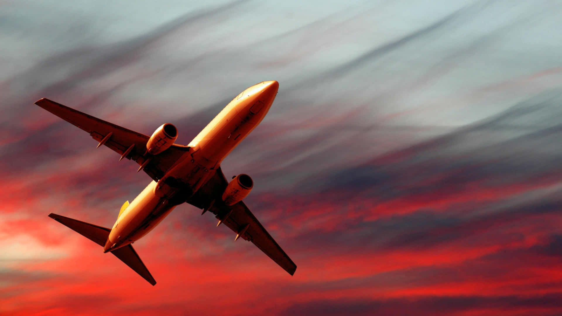 4k Planes Red Grey Background