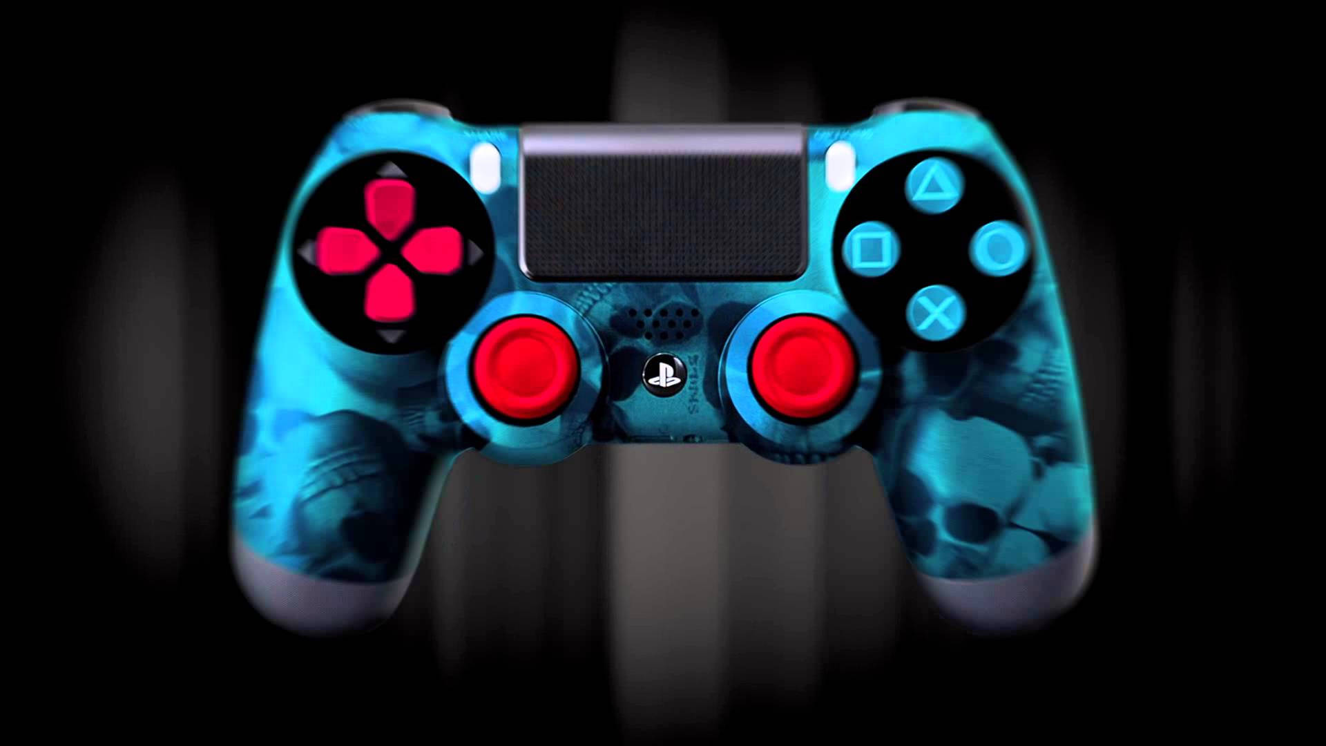 4k Ps4 With Neon Skull Decal Background