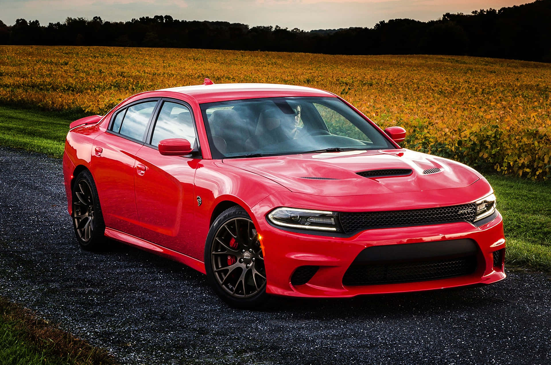 4k Red Dodge Hellcat Background