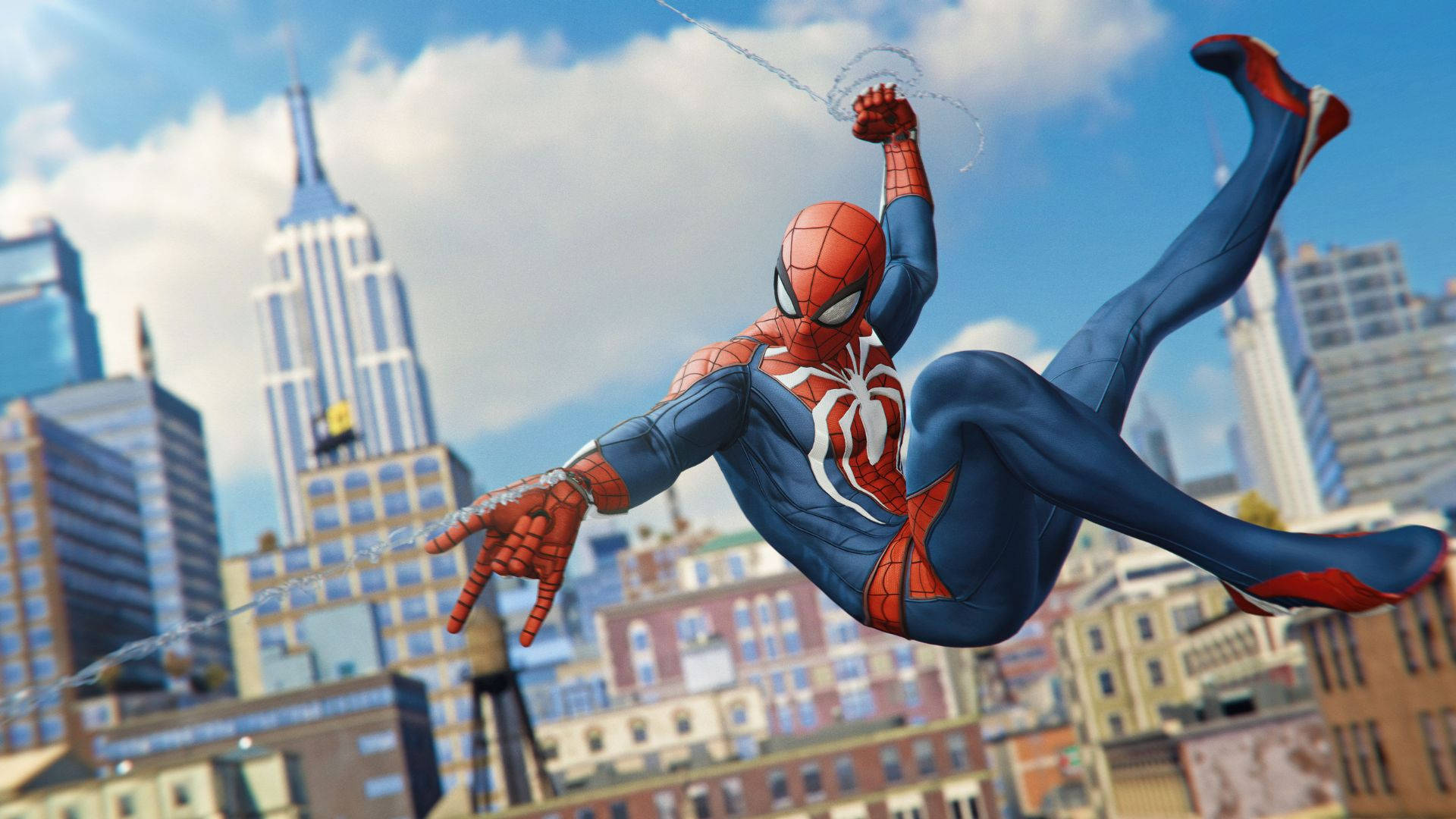 4k Spiderman In The Air Background