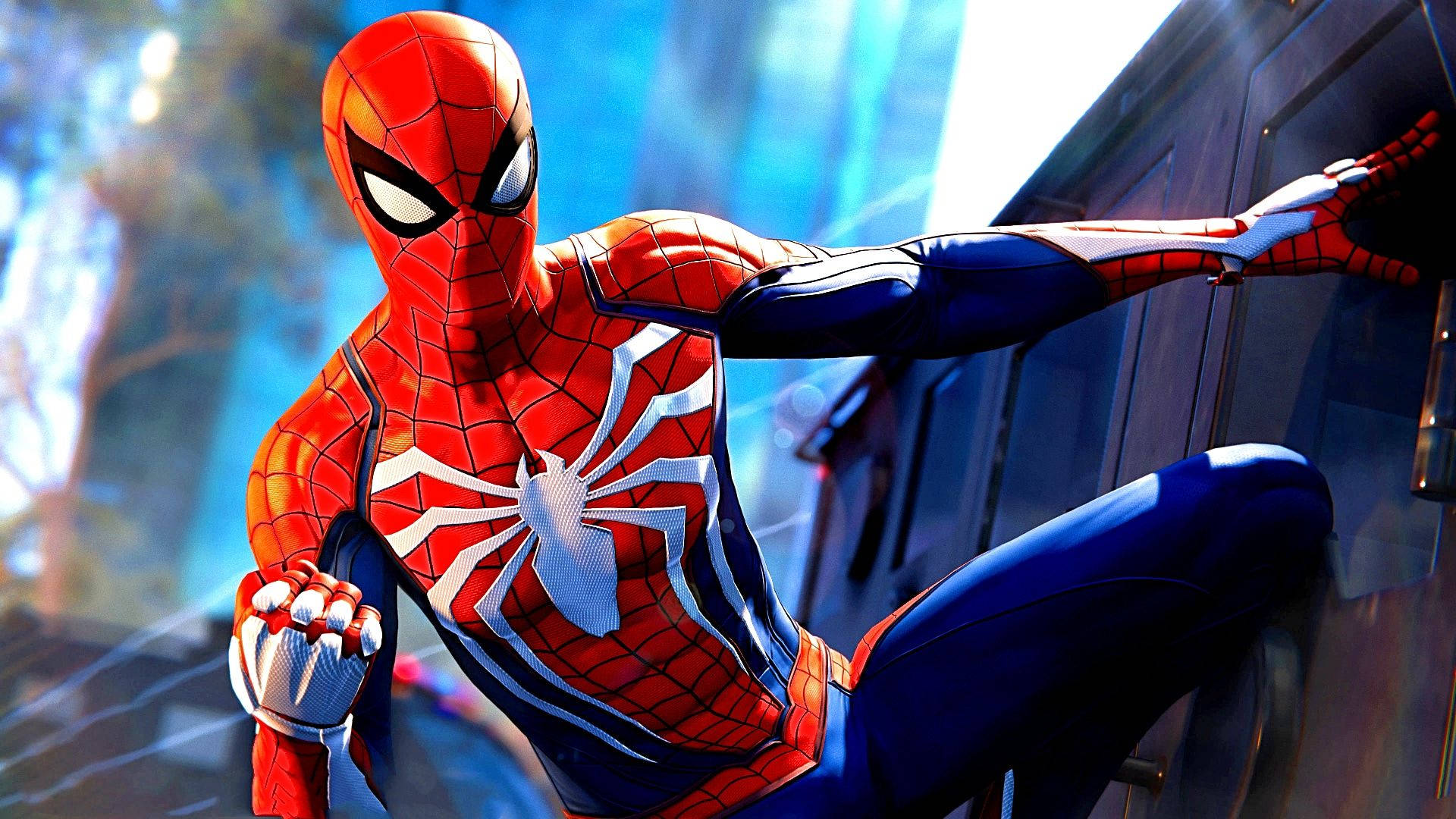 4k Spiderman Punching Pose Background